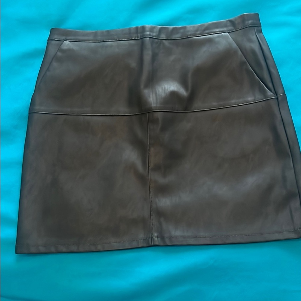Shinestar Black Faux Leather Mini Skirt for Night Out